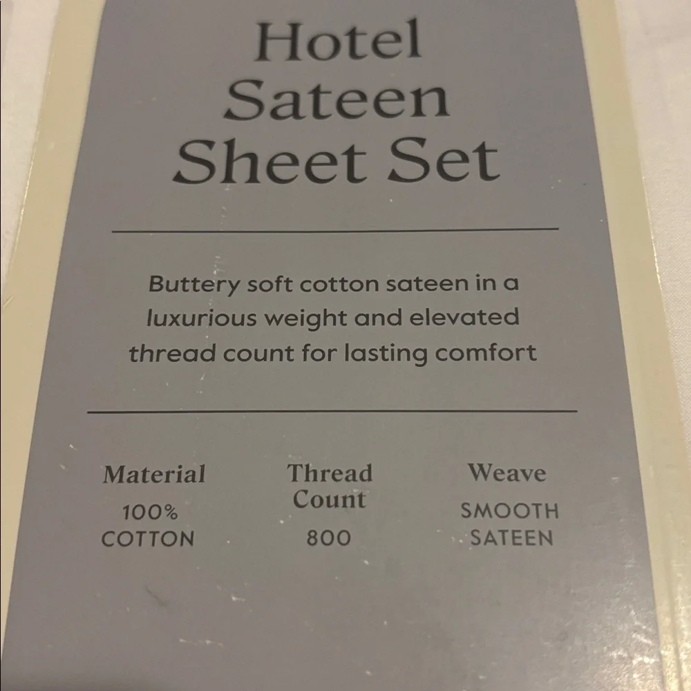 Threshold Hotel Collection Queen 800 Thread Count Damask Sheet Set White New